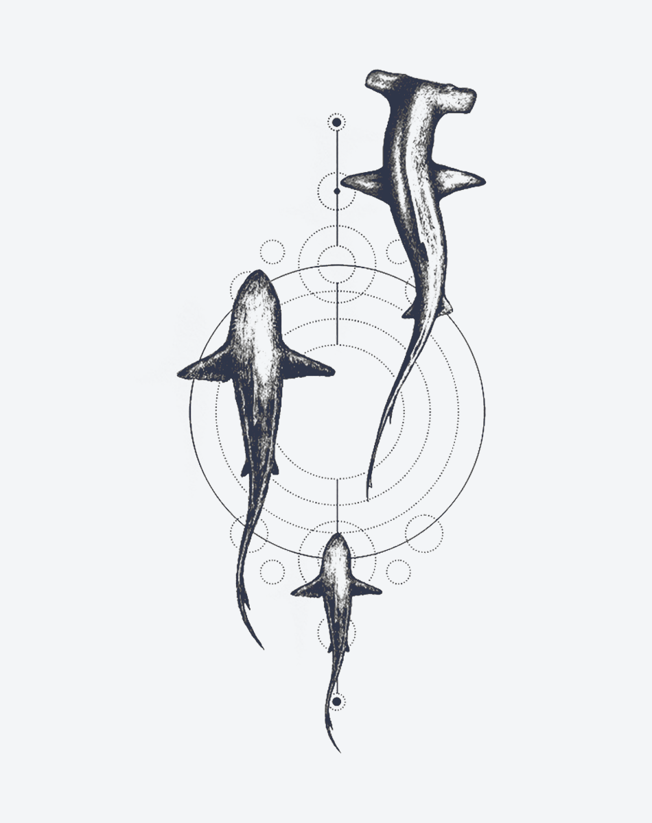 Black and White Ocean Tattoo Idea