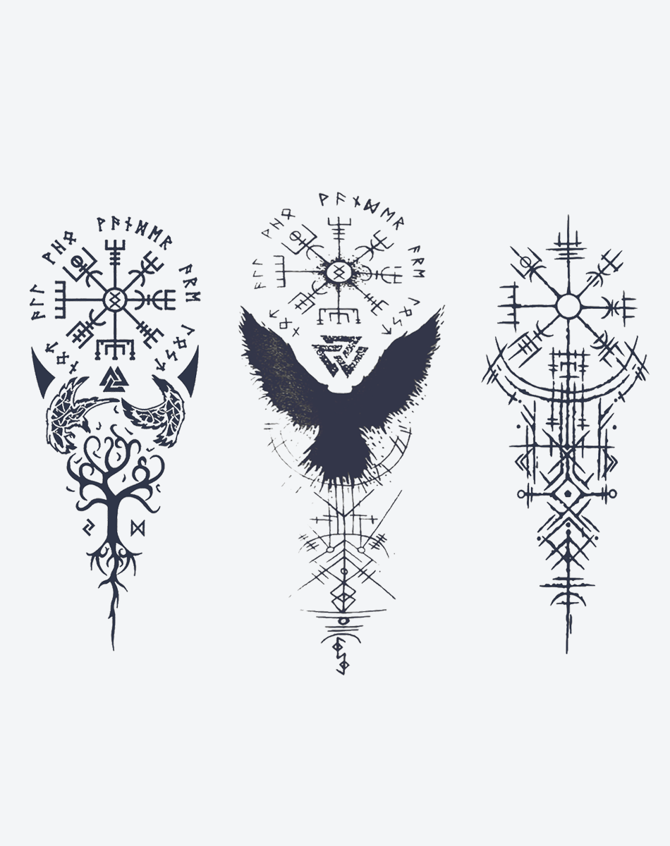 10-Pack Viking Stickers - Vegvisir, Nordic Compass, Runes - Buy 2 Get 1 Free!