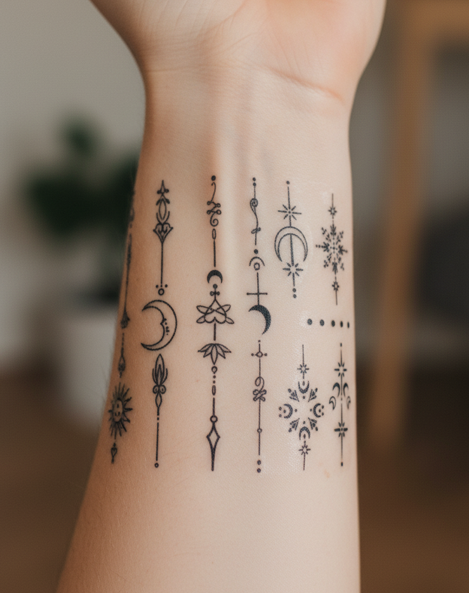 Finger tattoos-Celestial Dangles