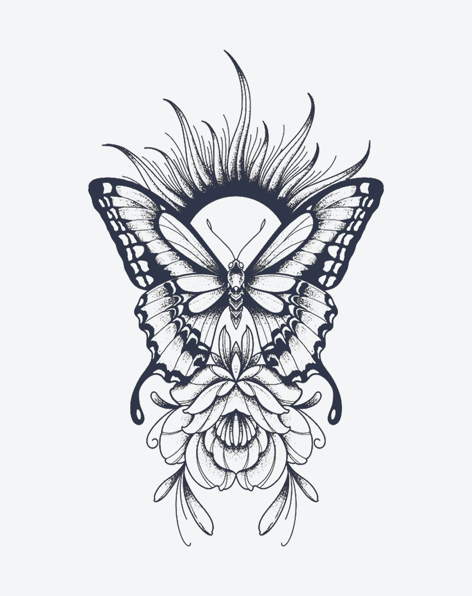 Butterfly and Flower Tattoo Ideas
