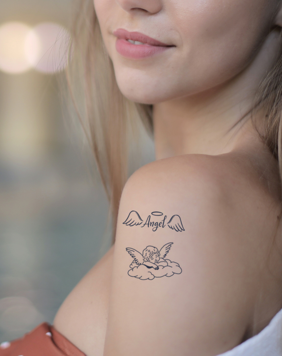 Small Angel Tattoos That Soar with Grace