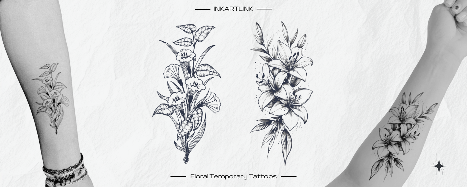 Bloom with Grace: InkArtLink's Floral Temporary Tattoos