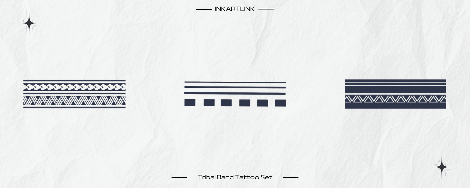 Tribal Band Tattoo Set – Minimalist & Geometric Style