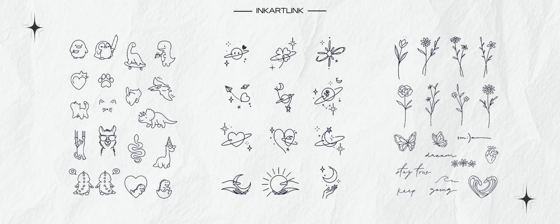 Minimalist Temporary Tattoos – Cute, Cosmic & Floral Designs