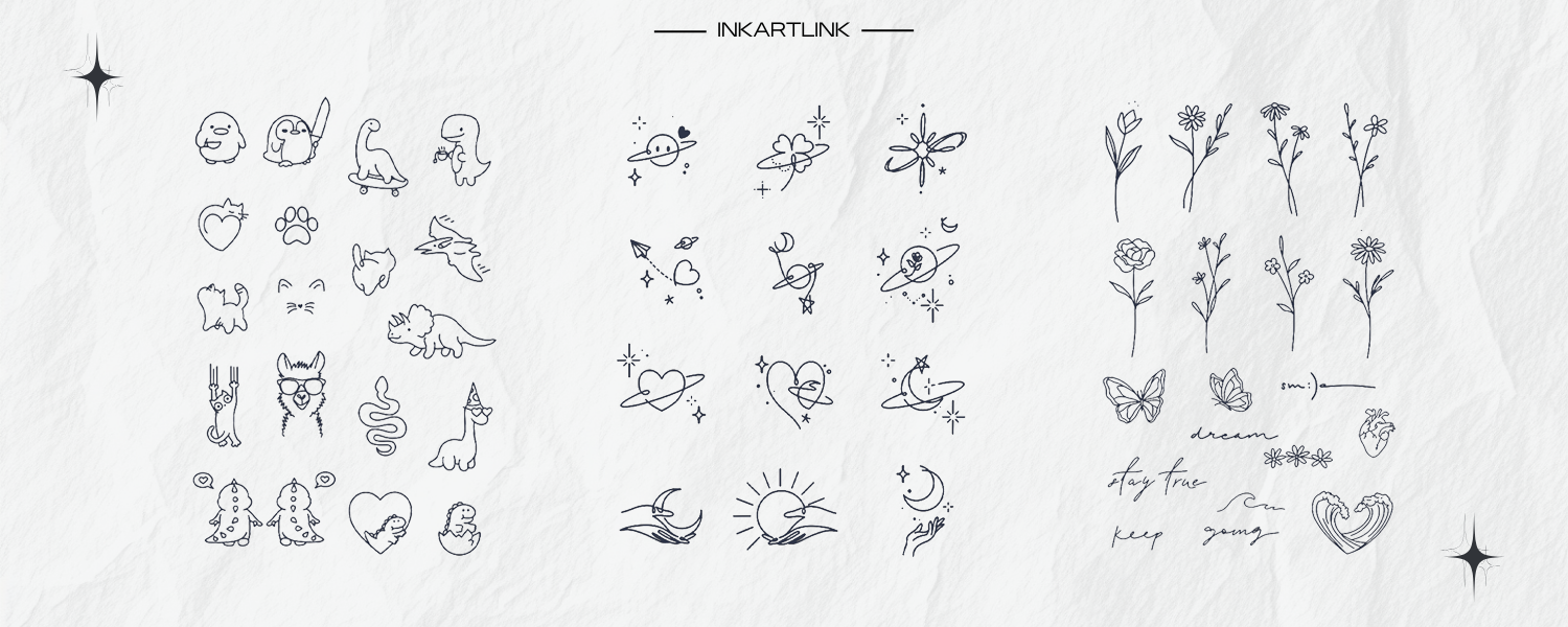 Minimalist Temporary Tattoos – Cute, Cosmic & Floral Designs