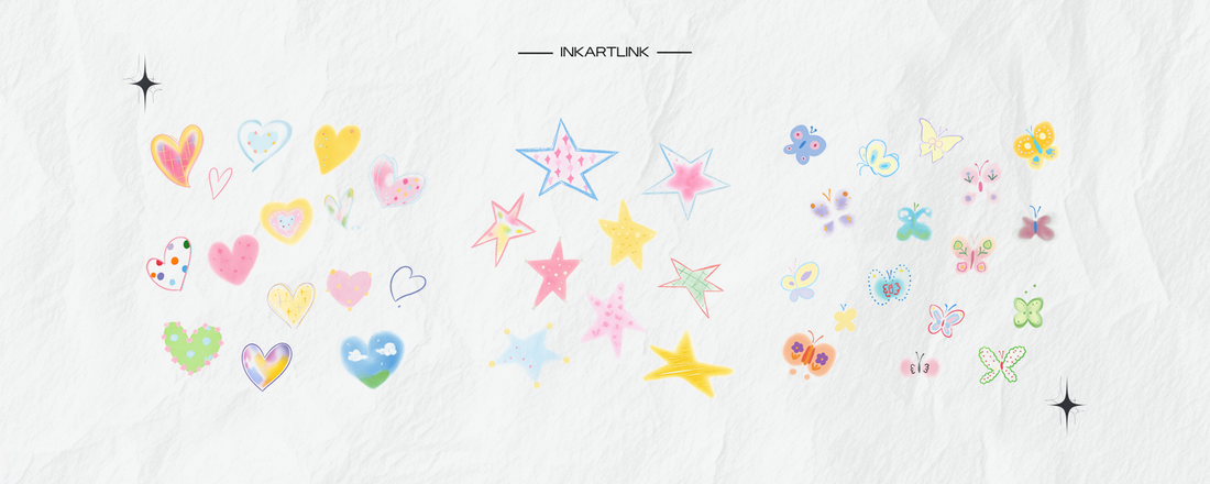 Whimsical Watercolor Tattoo Ideas: Hearts, Stars & Butterflies