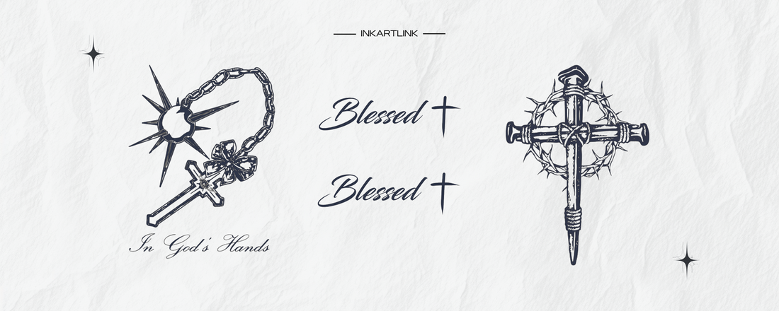 Discreet Winter Style: Men's Behind-the-Ear Faith Tattoo Stickers