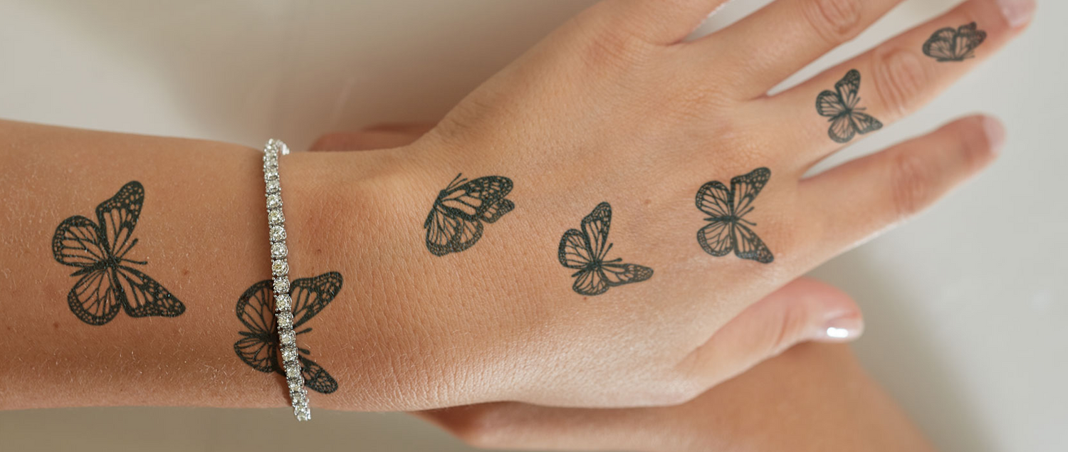 Flutter into Style: Embrace Whimsy with INKARTLINK Butterfly Temporary Tattoos!
