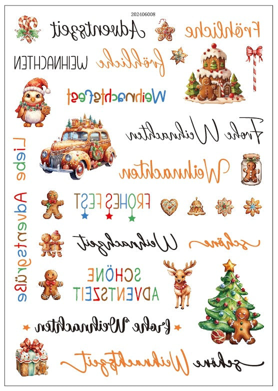 Minimalist Black & White Christmas Candle Decals