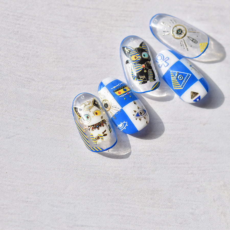 Egyptian Glam Cat Nail Stickers