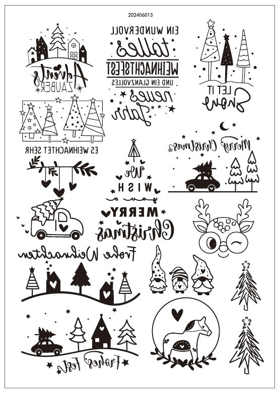 Minimalist Black & White Christmas Candle Decals