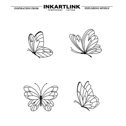 4 Schmetterlinge skizzieren