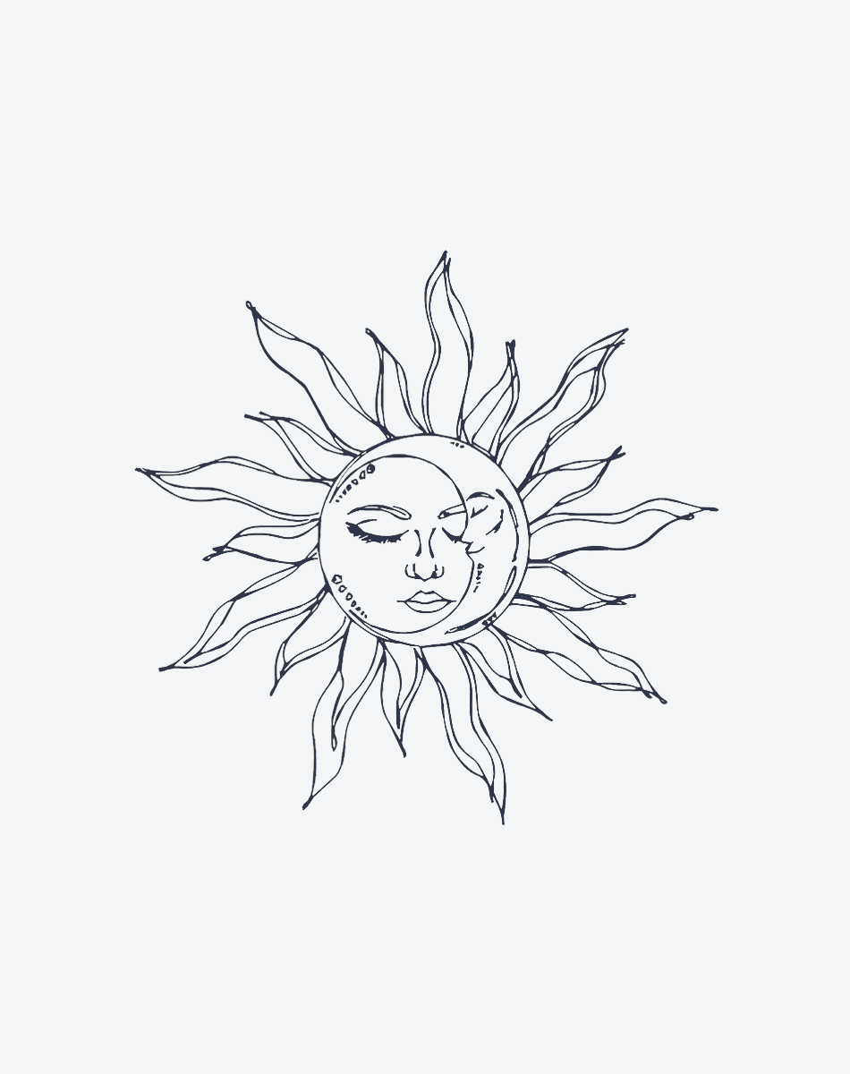 Sonne und Mond umarmen