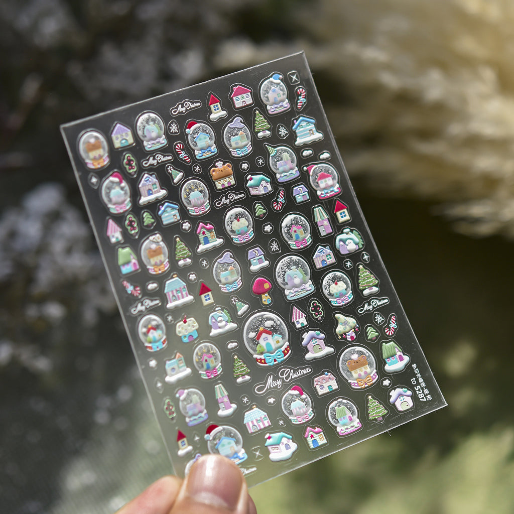 Christmas Dreamy Snow Globe Nail Decals