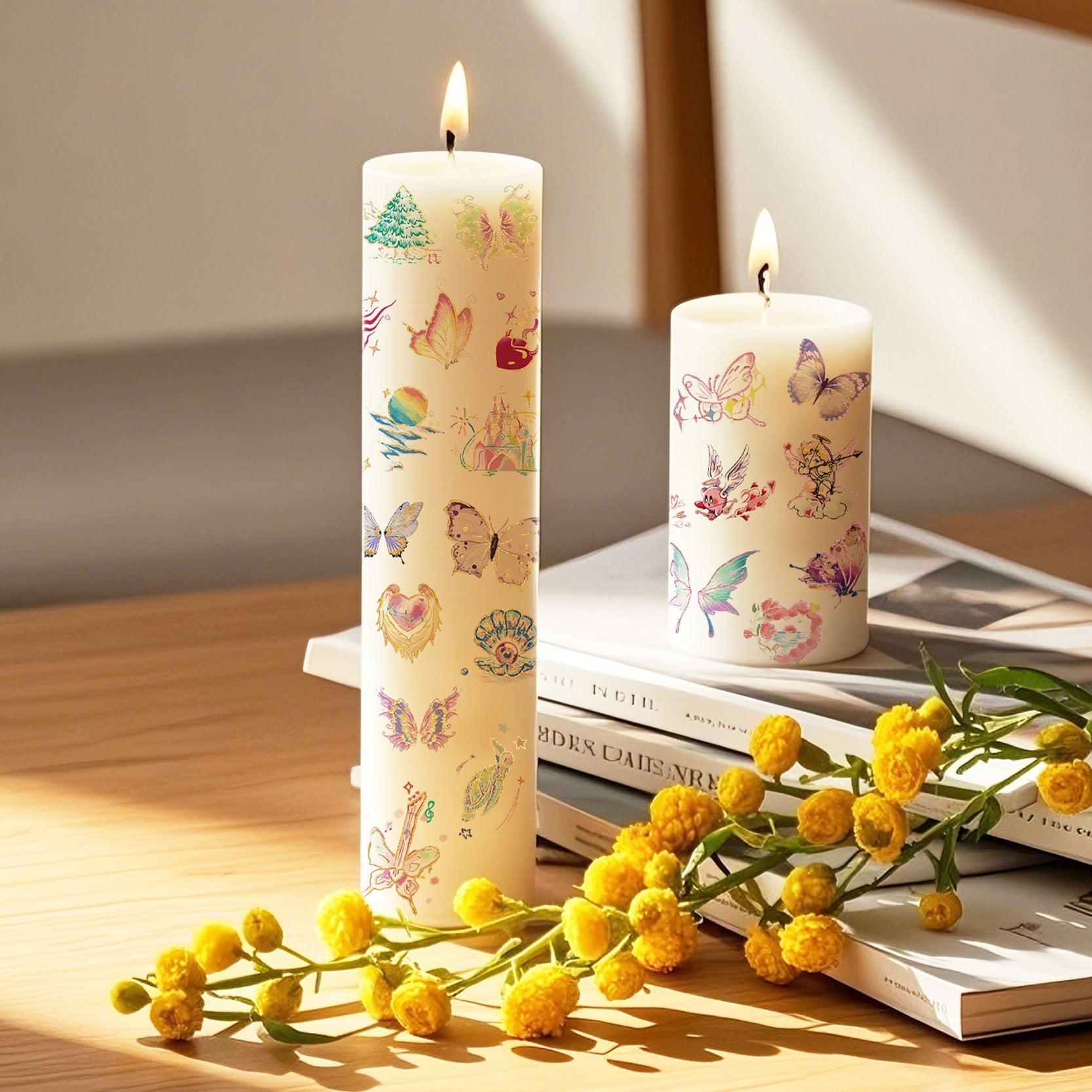 Fairy Butterfly Fantasy Candle Decals
