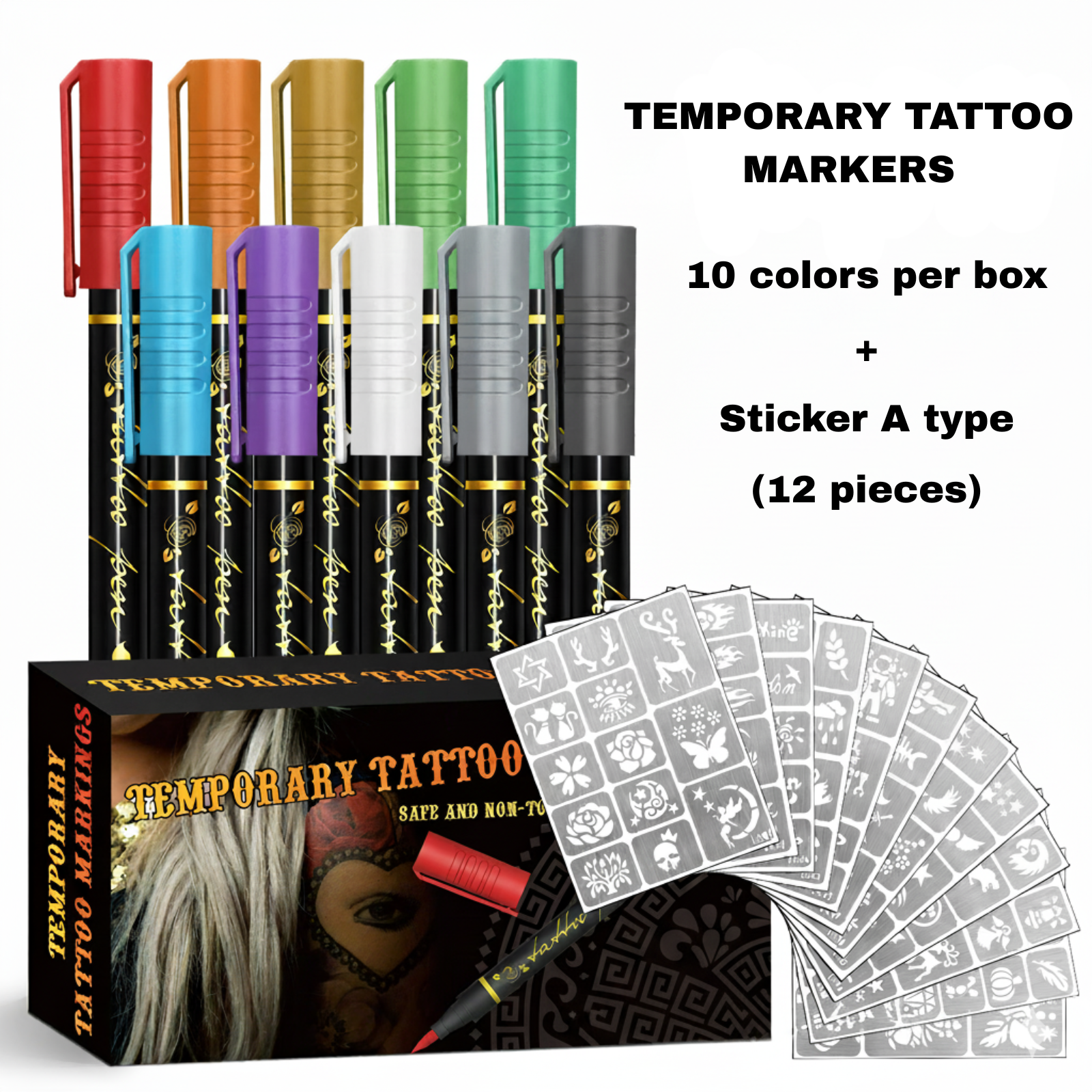 Temporary Tattoo Markers for Skin
