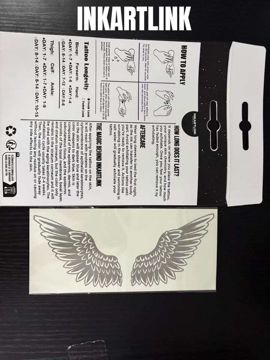 INKARTLINK Wings of Ascent Body Art Stickers Temporary Tattoo