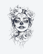 Female clown with flowers