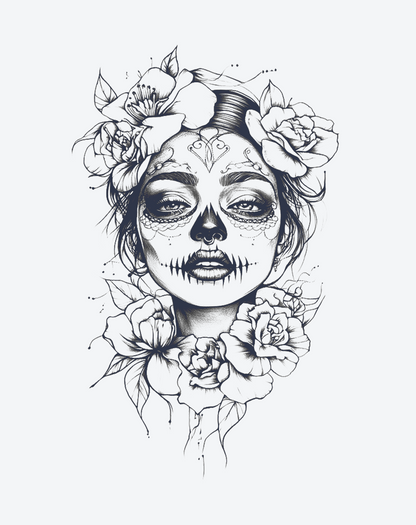 Female clown with flowers