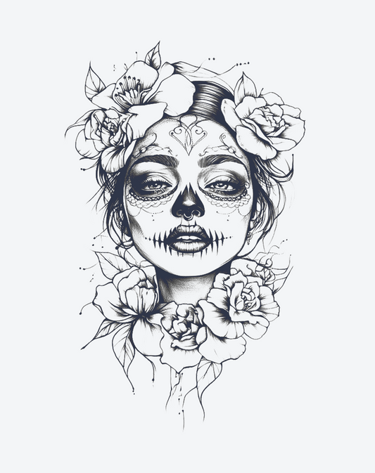 Female clown with flowers