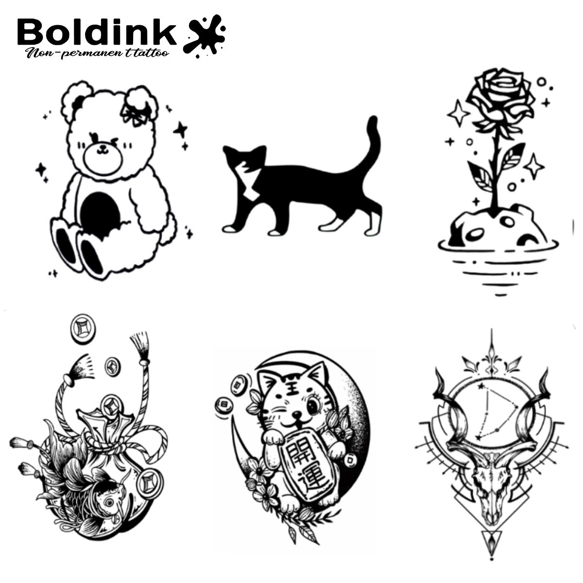 6 Bögen kleine Tattoos Kombination 5