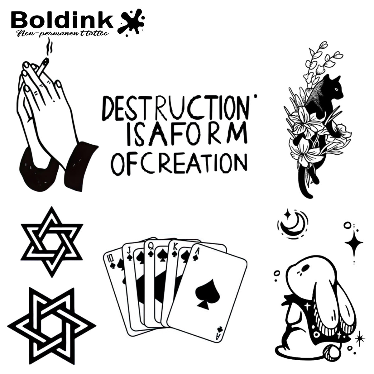 6 Bögen kleine Tattoo Kombination 12