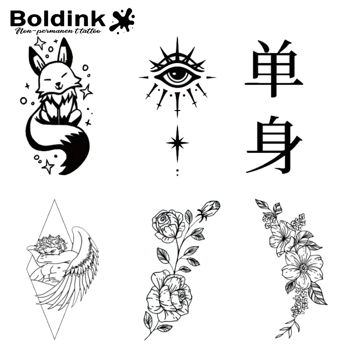 6 Bögen kleine Tattoo Kombination 10