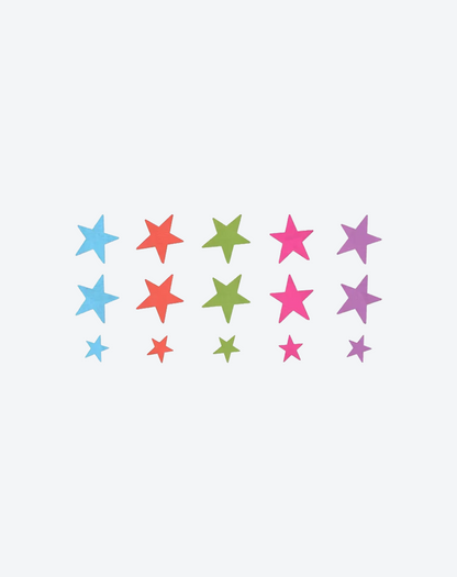 Walking Stardust Colorful Star Temporary Tattoo Set