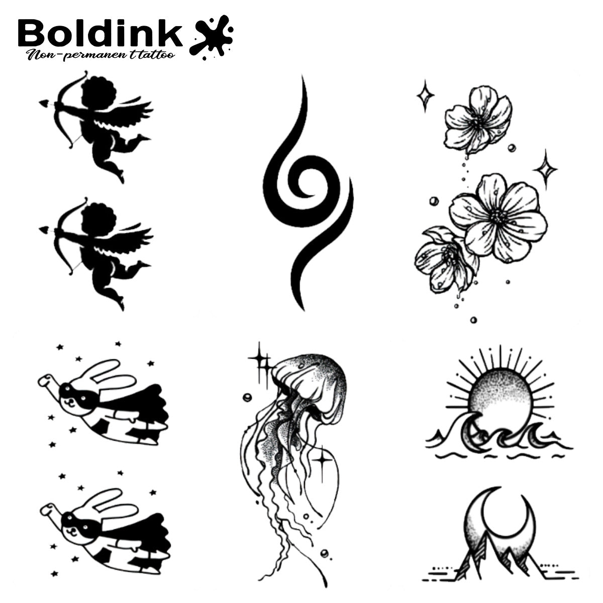 6 Bögen kleine Tattoo Kombination 9