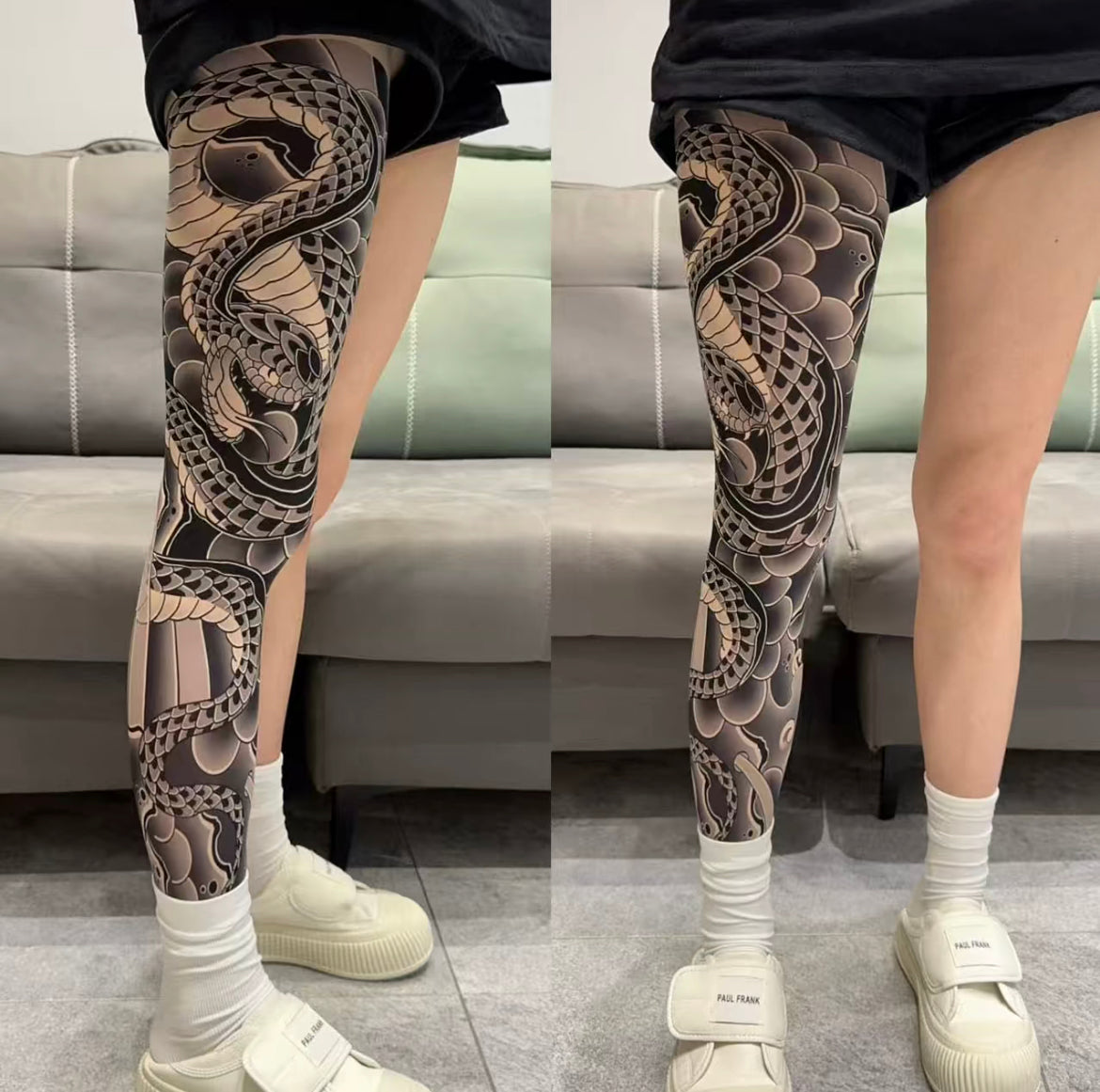 Tattoo Stockings | Sheer Fake Leg Tattoo