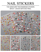 3D Embossed Christmas Carnival Nail Decals