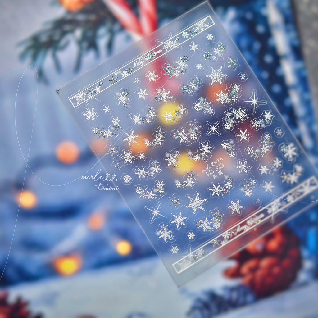 Golden Snow Light Luxury Nail Decals