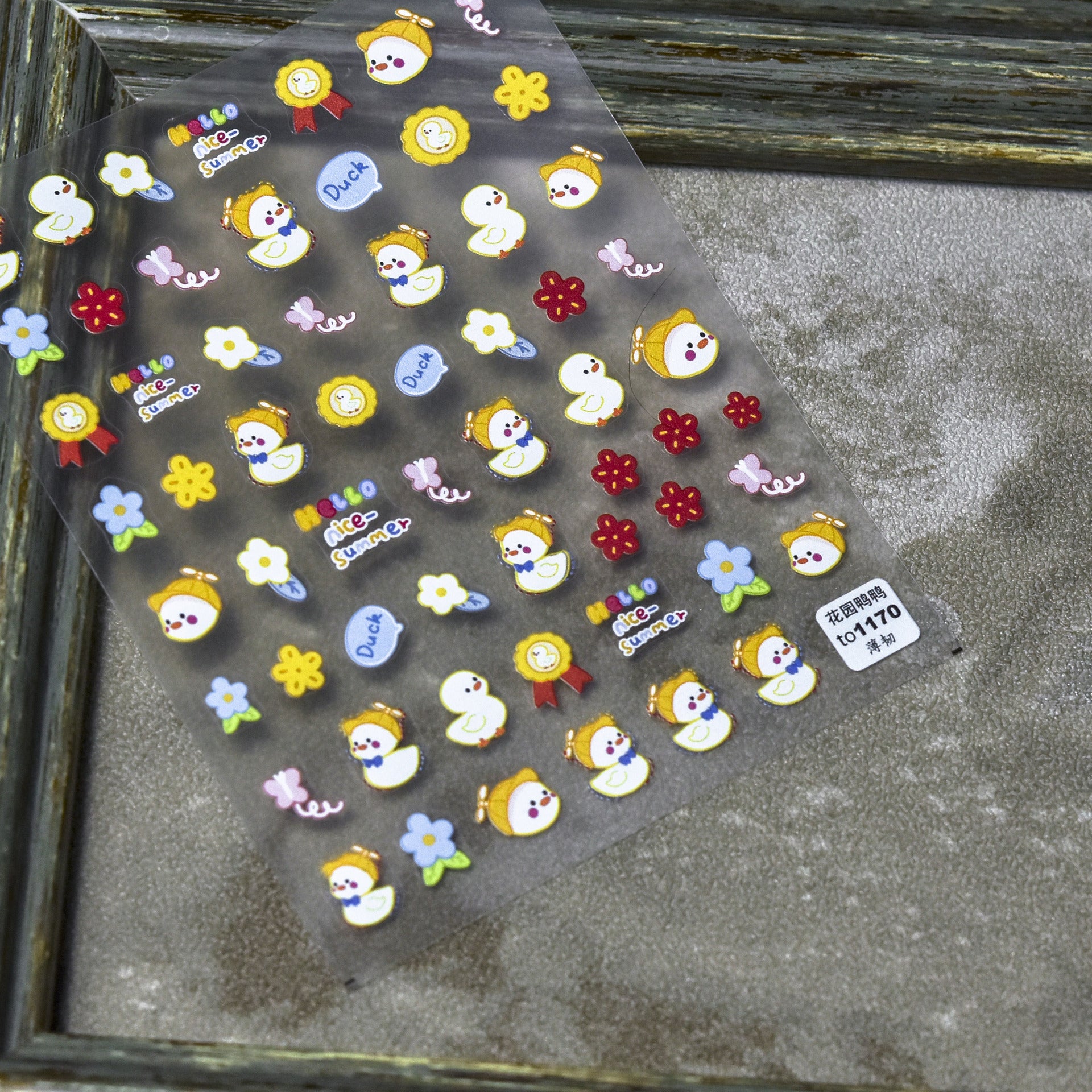 Color-Block Embossed Heart Nail Art