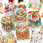 Whimsical Christmas Diorama Pop-Up Stickers