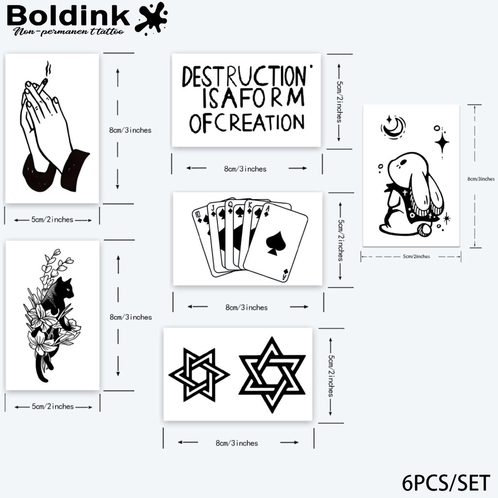 6 Sheets small tattoo Combination 12