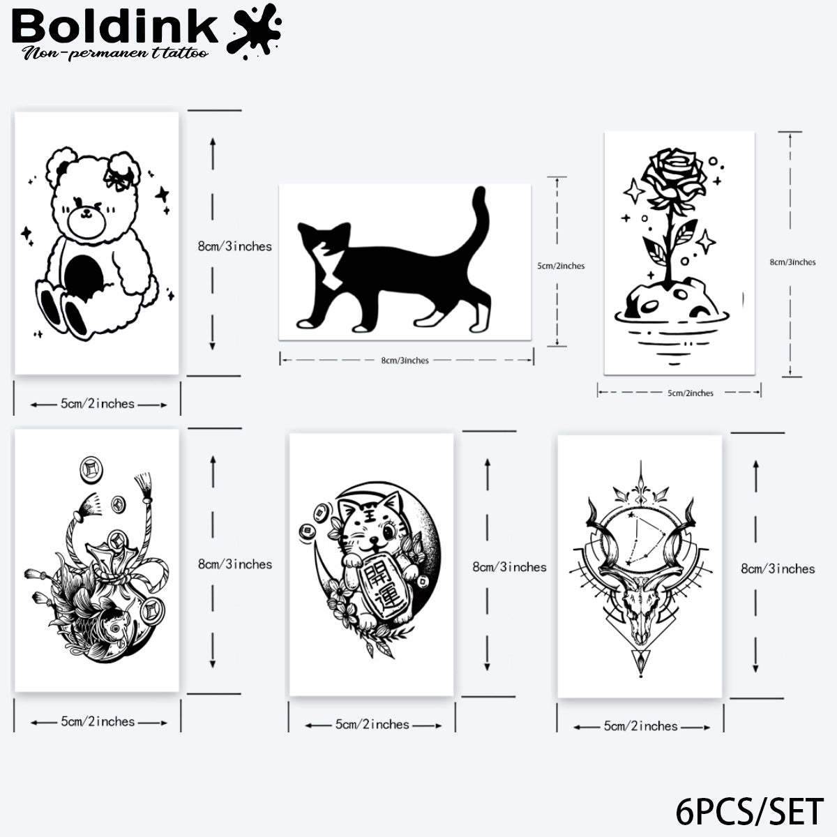 6 Bögen kleine Tattoos Kombination 5