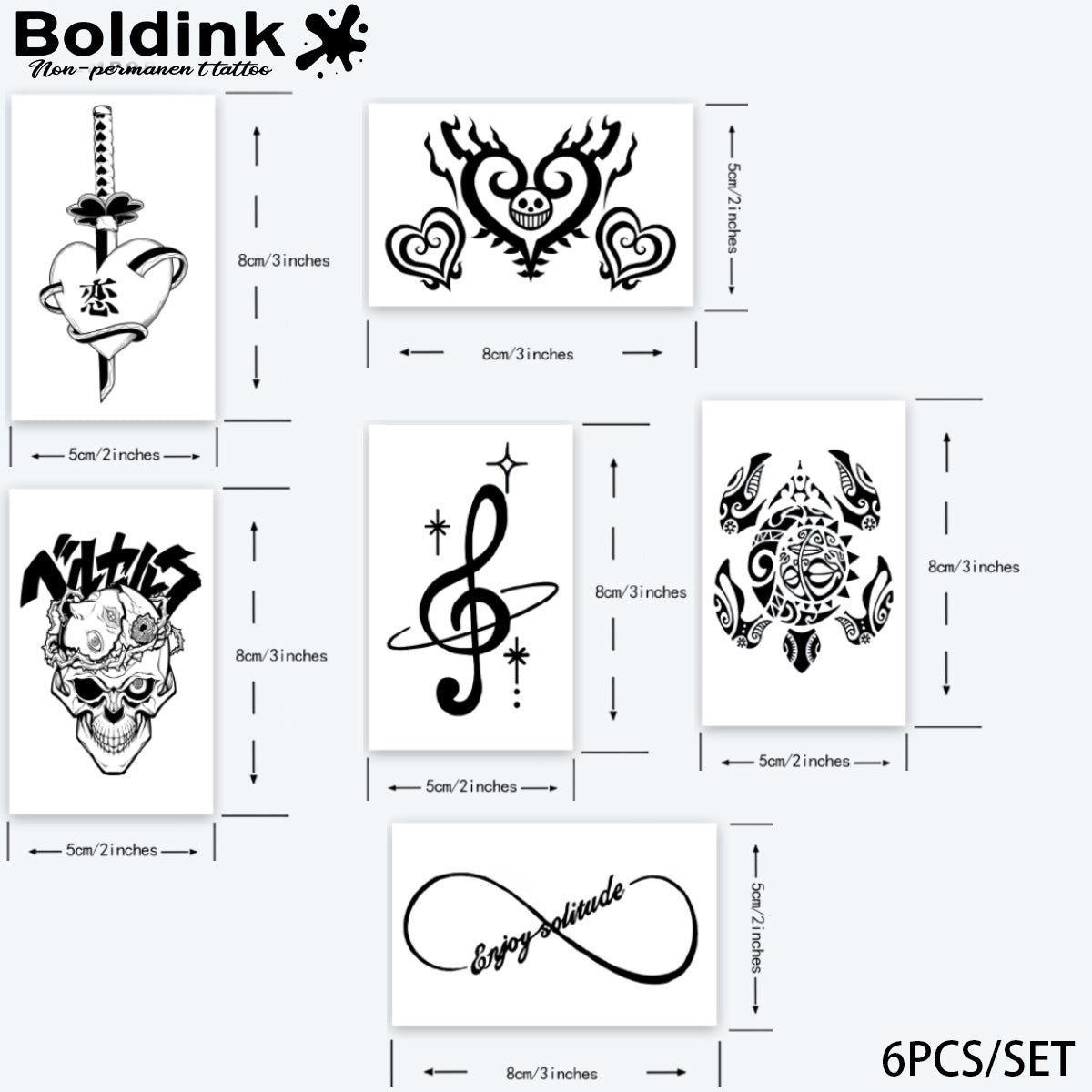 6 Bögen kleine Tattoo Kombination 13