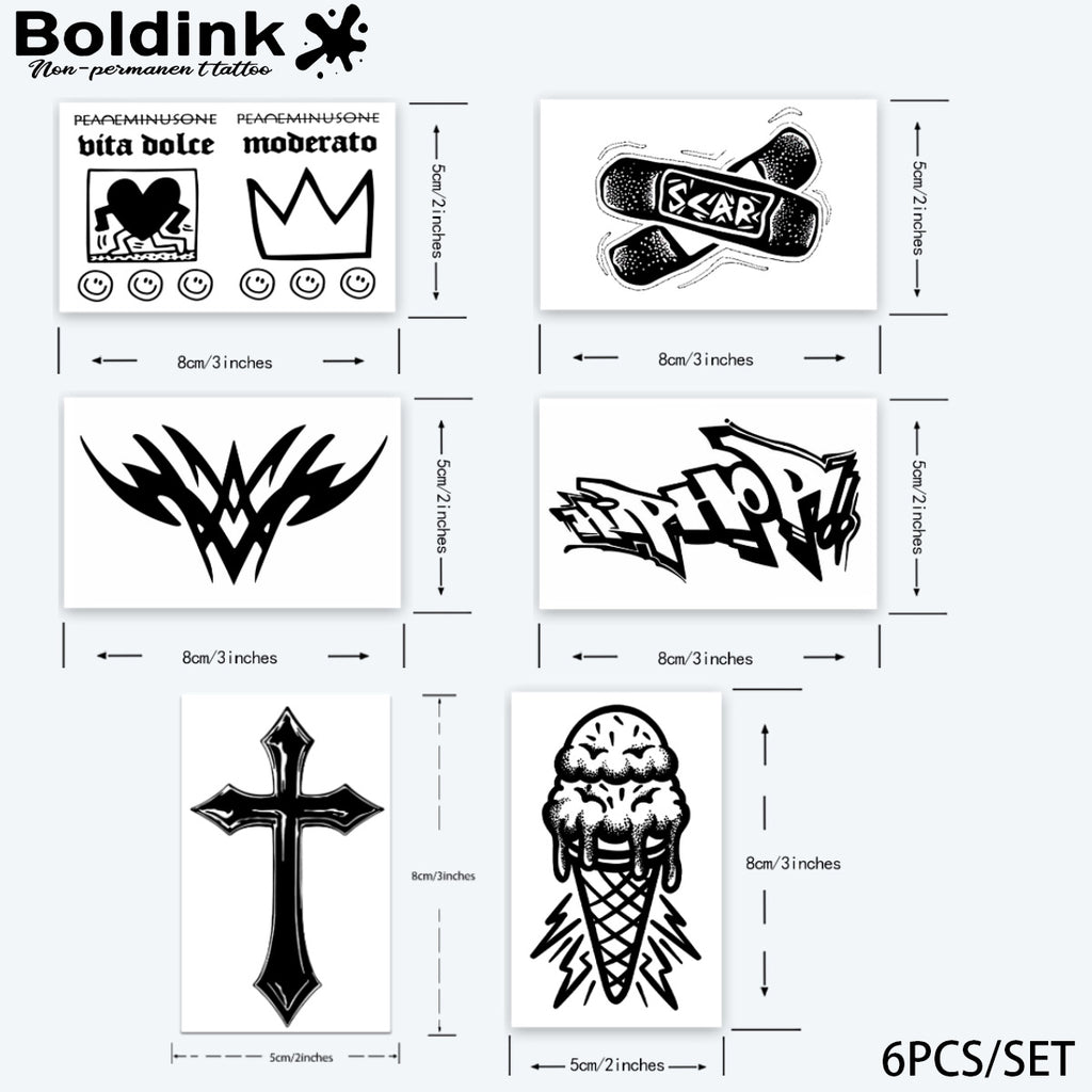 6枚の小さなタトゥーの組み合わせ2
