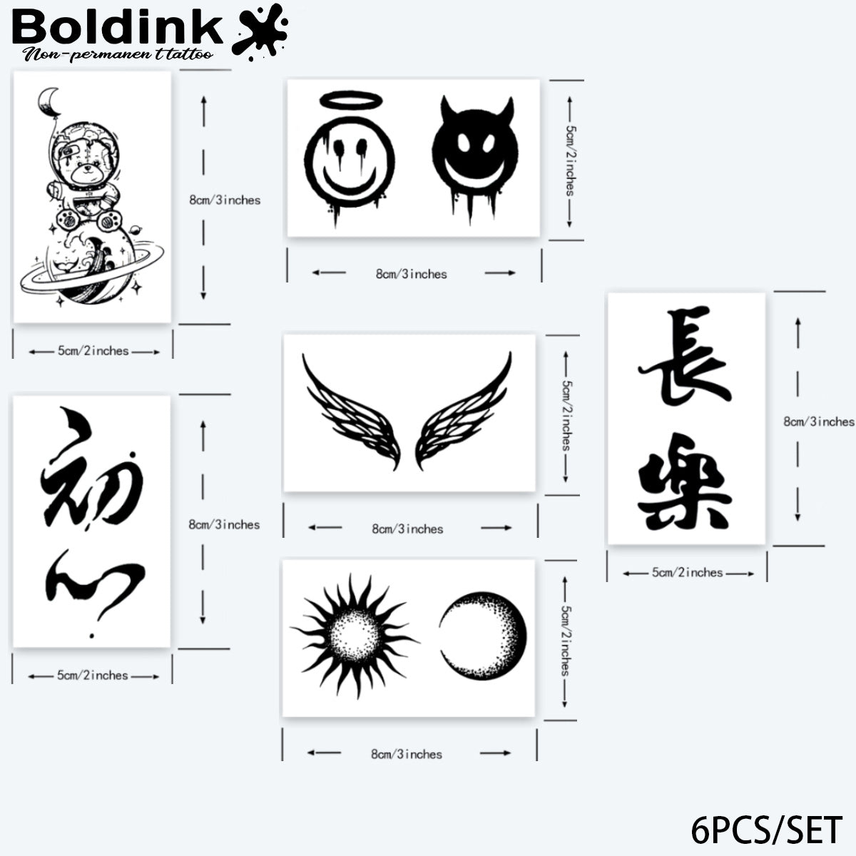 6 Bögen kleine Tattoos Kombination 4