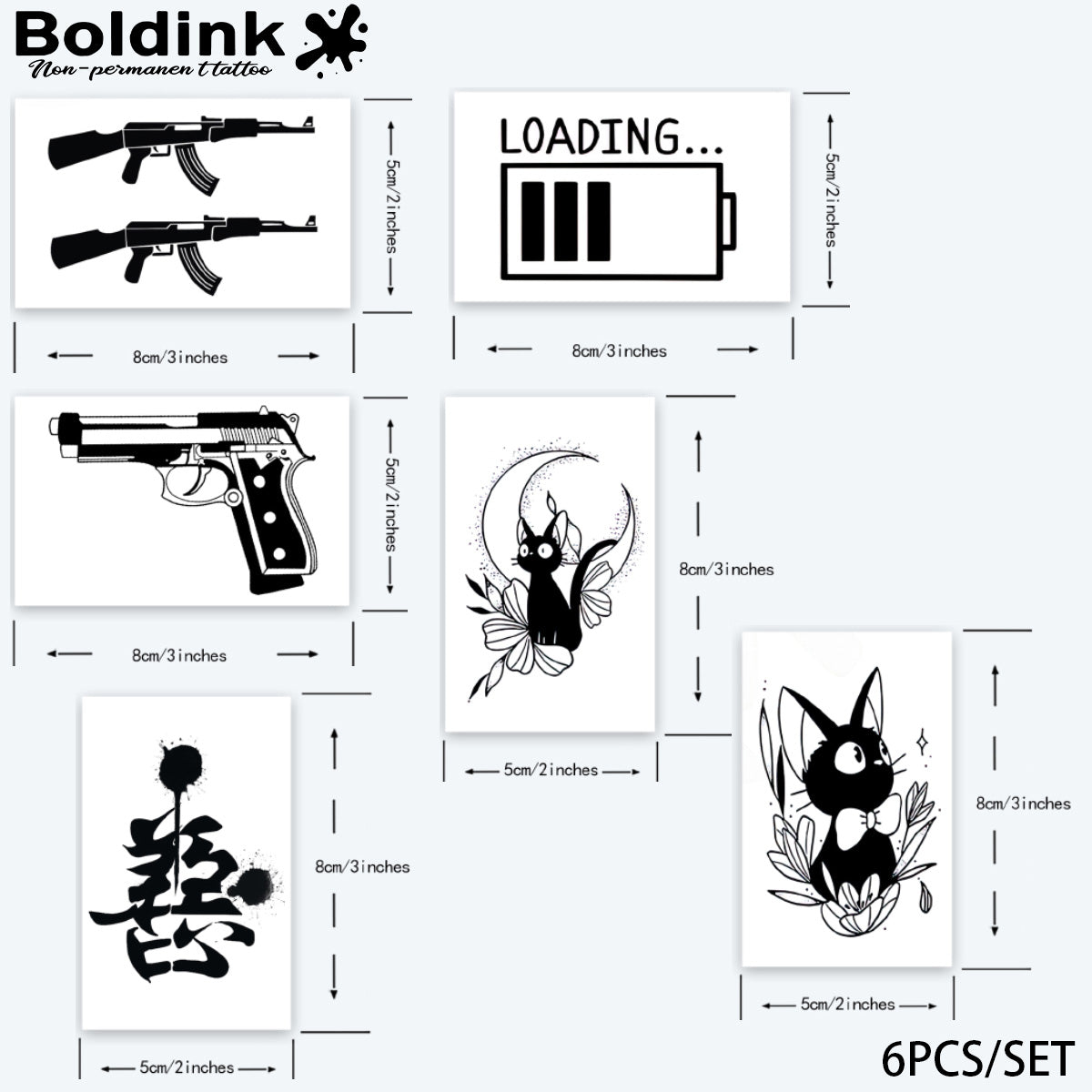 6 Bögen kleine Tattoo Kombination 11