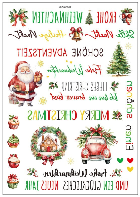 Minimalist Black & White Christmas Candle Decals