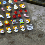 Color-Block Embossed Heart Nail Art