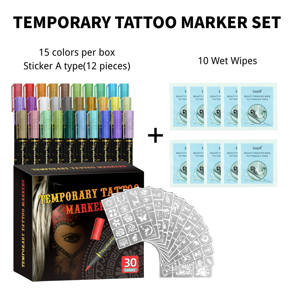 TEMPORARY TATTOO MARKER SET（30-Pack）