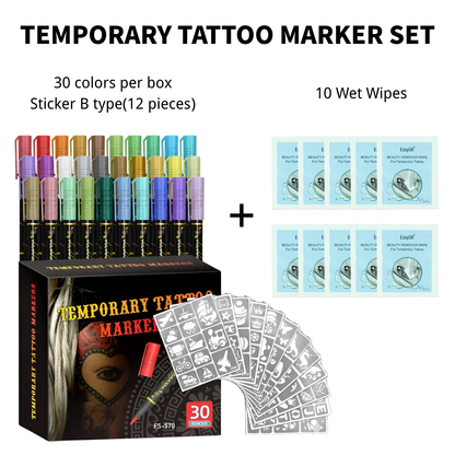 TEMPORARY TATTOO MARKER SET（30-Pack）