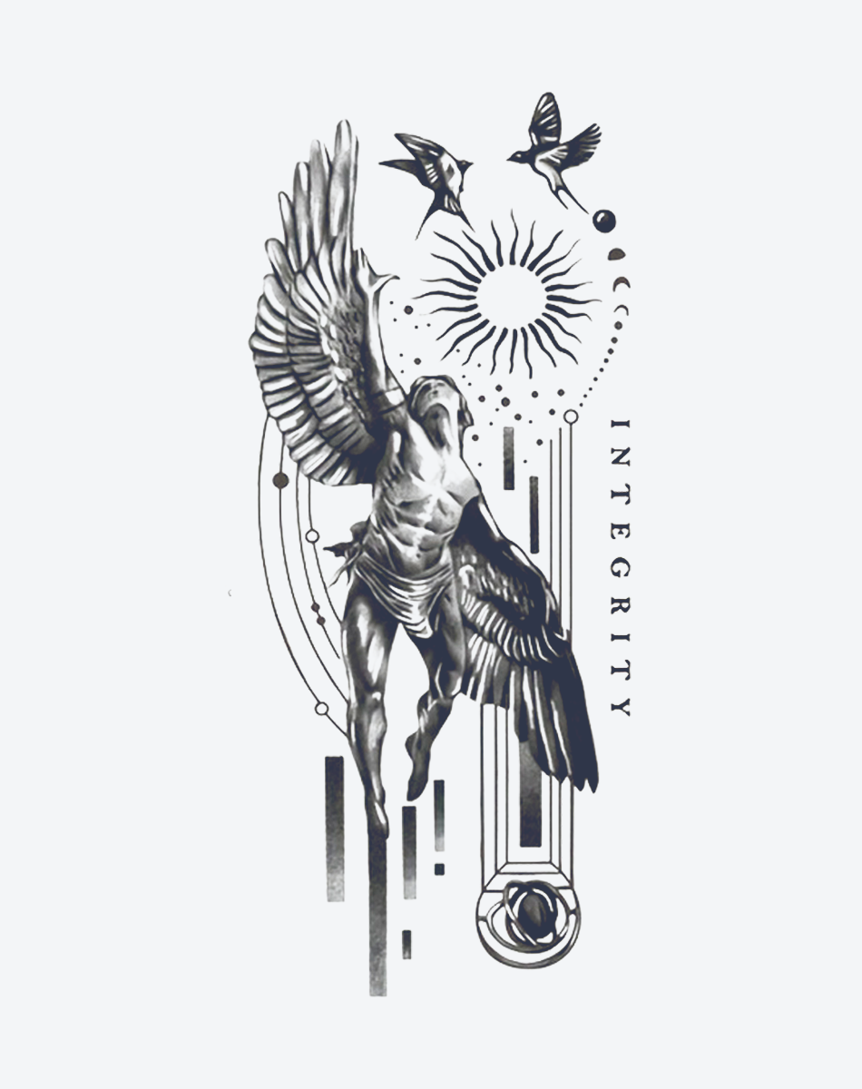 Modern Geometric Art and Biplane Angels