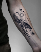 Modern Geometric Art and Biplane Angels