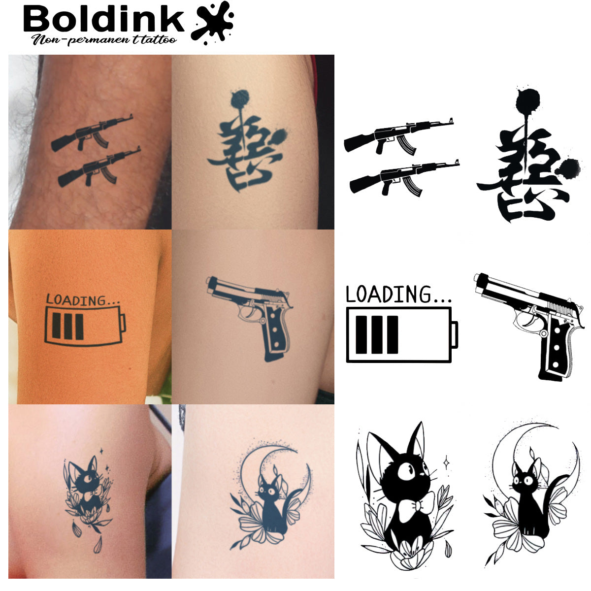 6 Bögen kleine Tattoo Kombination 11