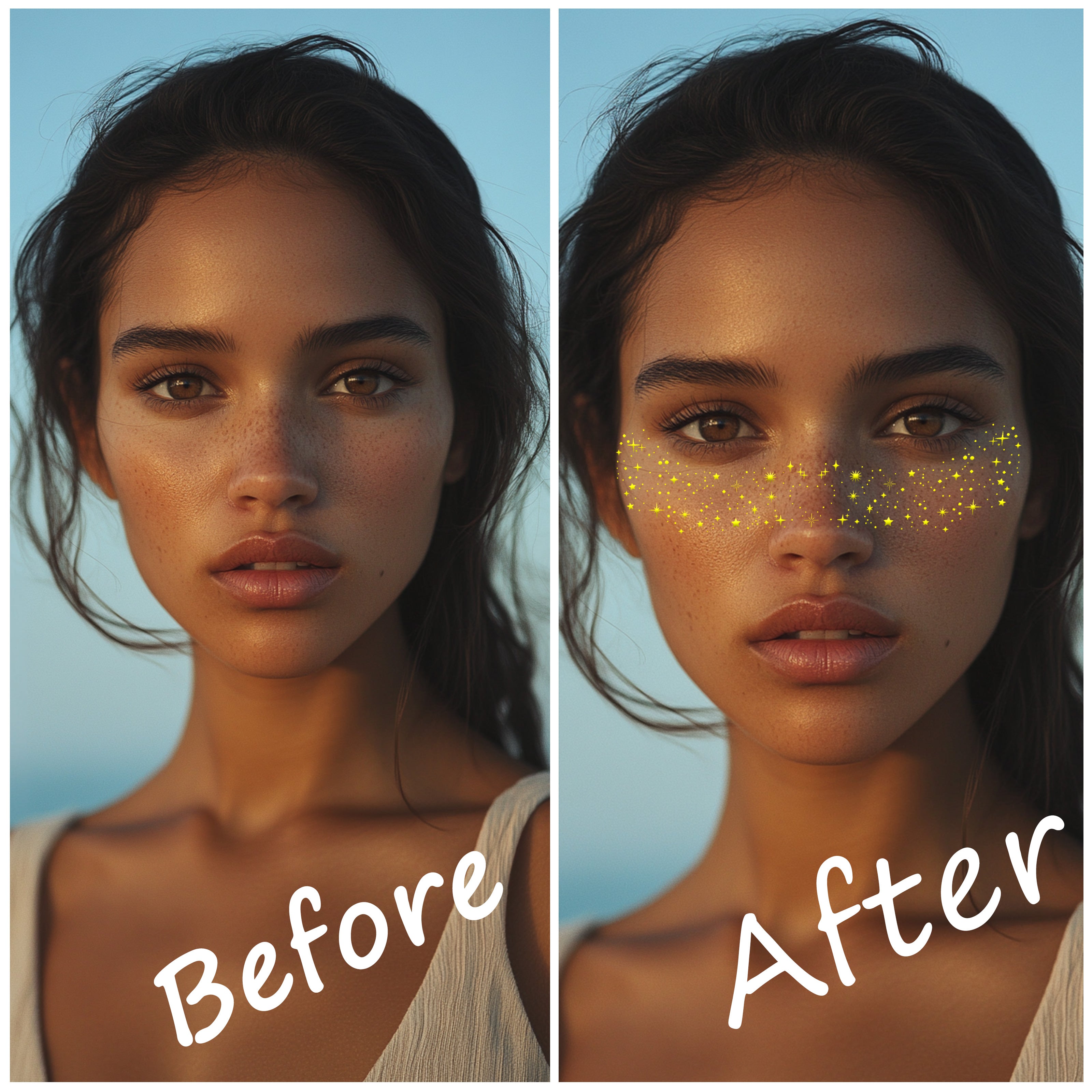 10pcs Golden Freckles Makeup Patch