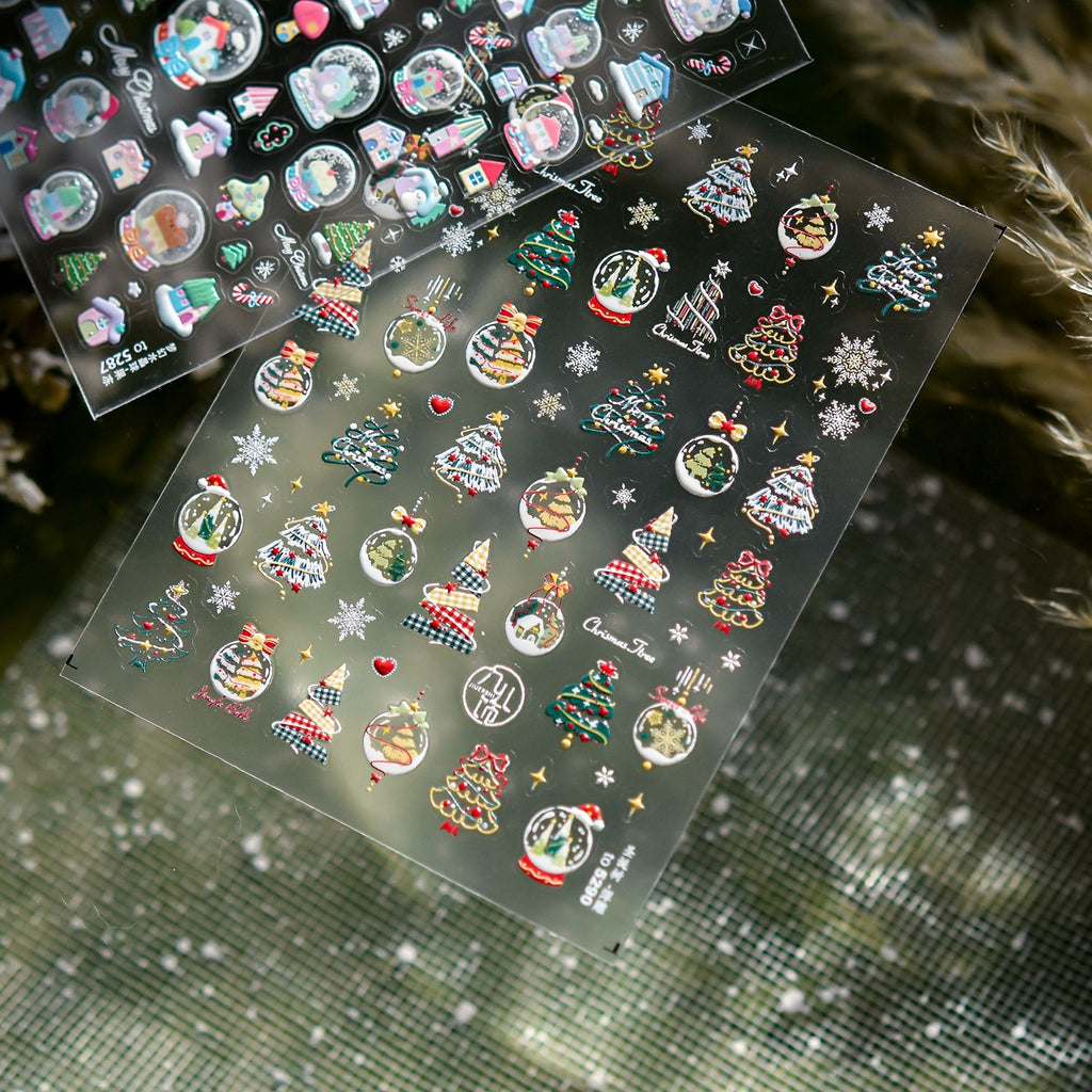 Christmas Dreamy Snow Globe Nail Decals