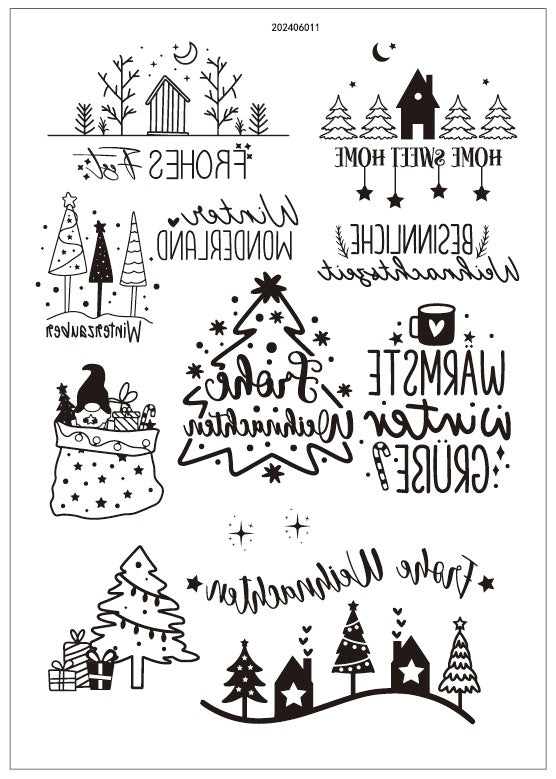 Minimalist Black & White Christmas Candle Decals